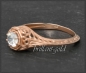 Preview: Jugendstil Design Diamant Ring mit 0,41ct, 585 Rotgold